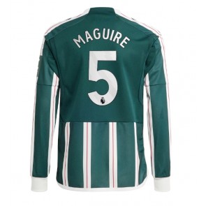 Lacne Muži Futbalové dres Manchester United Harry Maguire #5 2023-24 Dlhy Rukáv - Preč
